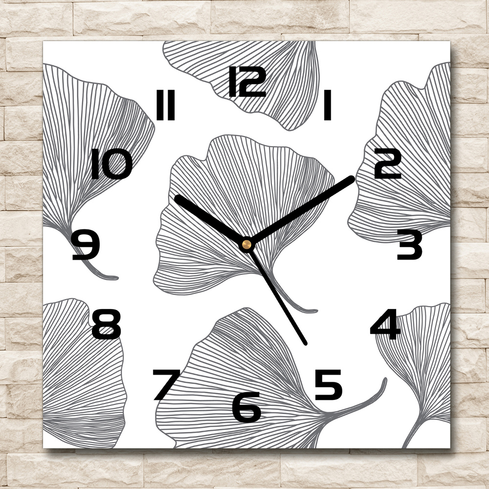 Square kitchen clock Ginkgo