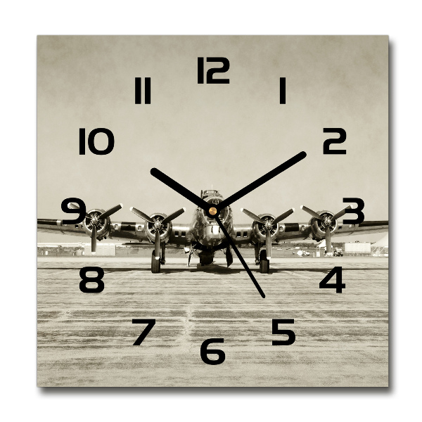 Square wall clock Old bomber