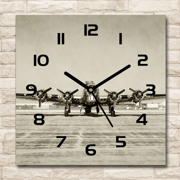 Square wall clock Old bomber