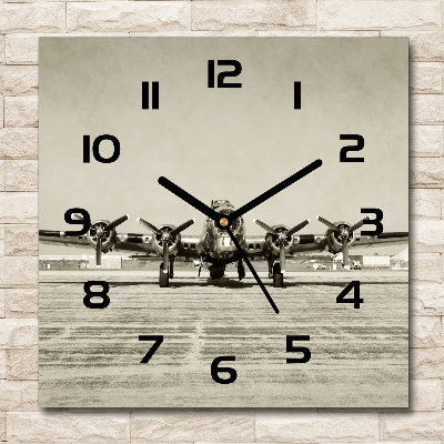 Square wall clock Old bomber