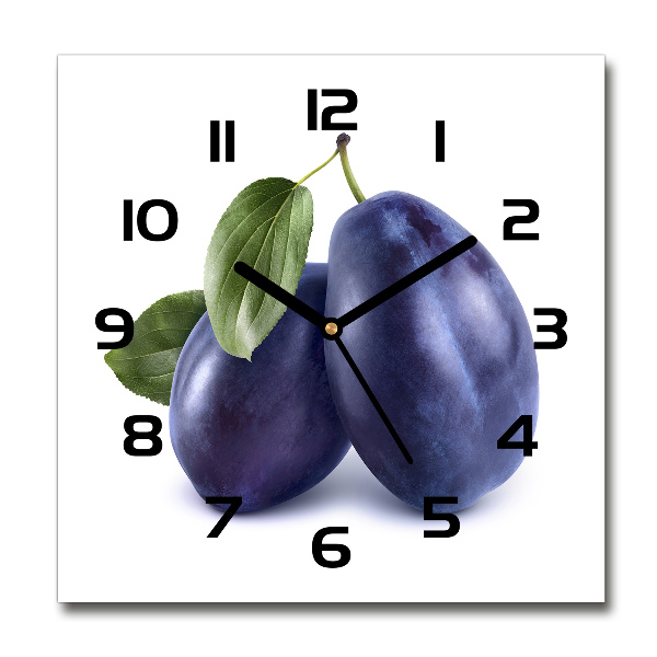 Square wall clock Plums