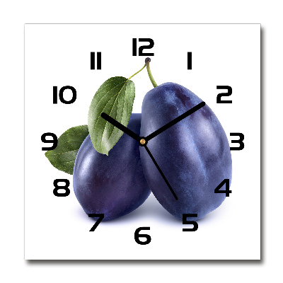 Square wall clock Plums