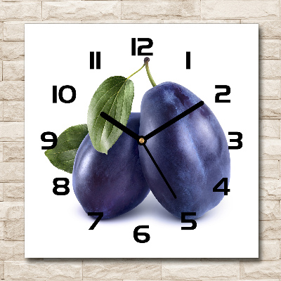 Square wall clock Plums