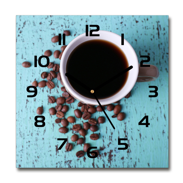 Square wall clock Black coffee