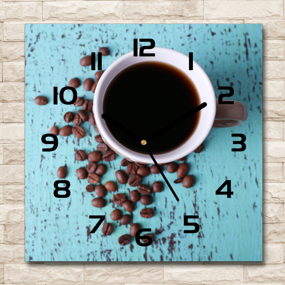 Square wall clock Black coffee