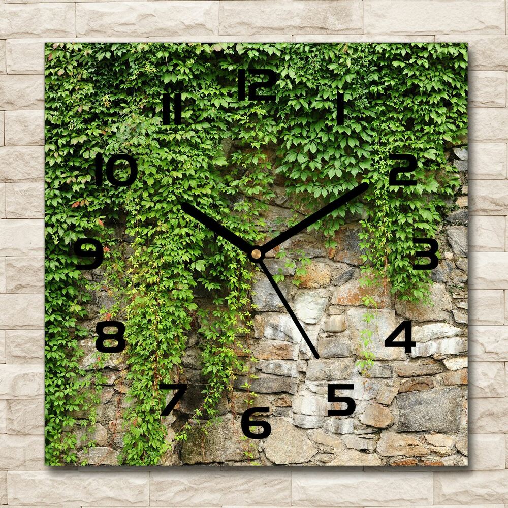 Square wall clock Green ivy