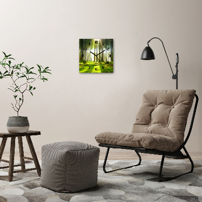 Square wall clock Forest in the sun