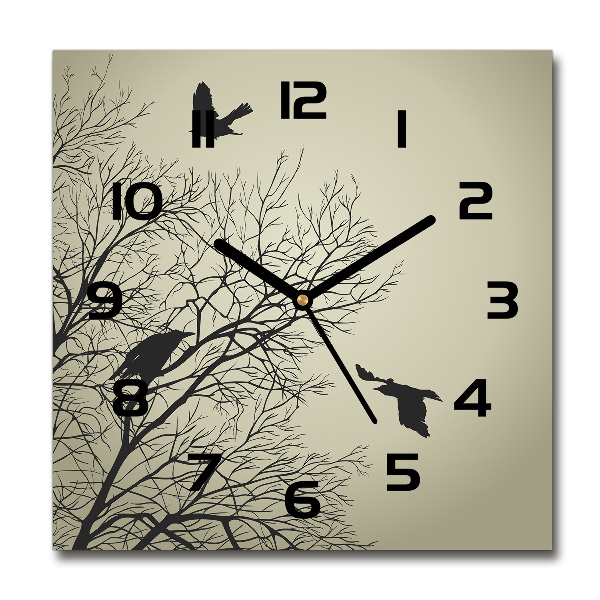 Square wall clock Crows