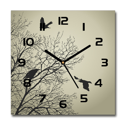 Square wall clock Crows