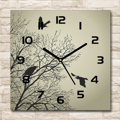 Square wall clock Crows