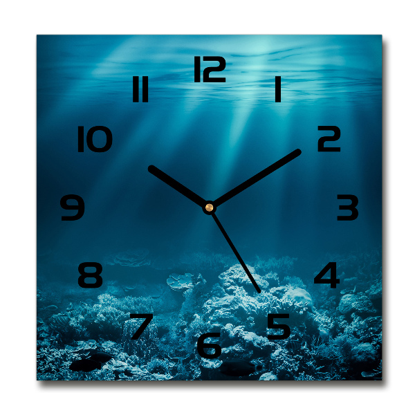 Square wall clock Underwater world