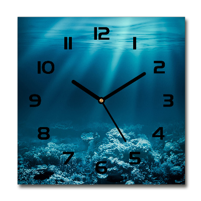 Square wall clock Underwater world