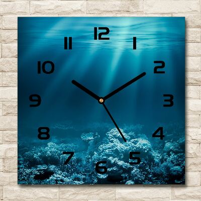 Square wall clock Underwater world