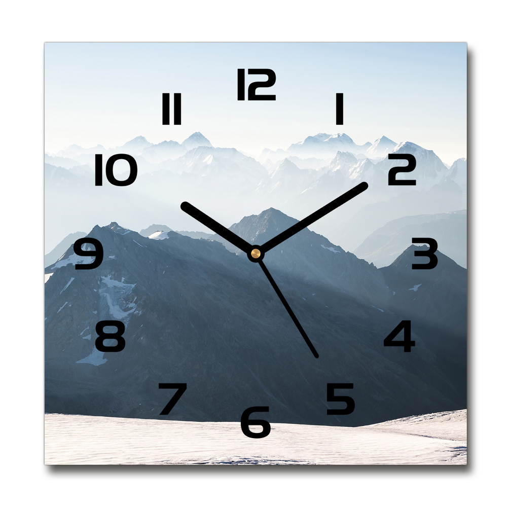 Square wall clock Mountain peaks