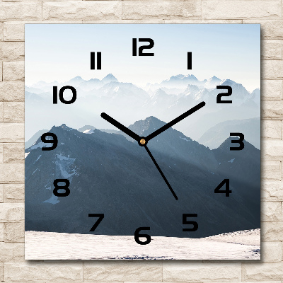 Square wall clock Mountain peaks