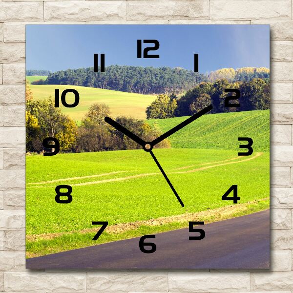 Square wall clock dirt road