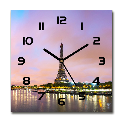 Square wall clock Eiffel Paris tower