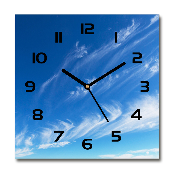 Square wall clock Blue sky