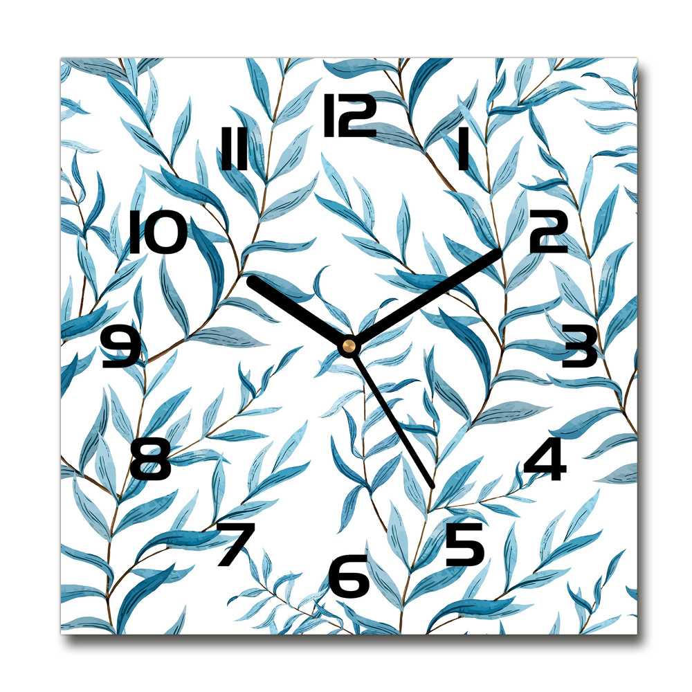 Square kitchen clock Leaves