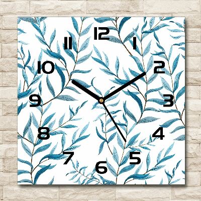 Square kitchen clock Leaves