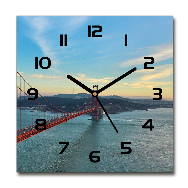 Square wall clock San Francisco bridge