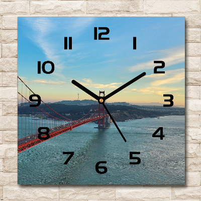 Square wall clock San Francisco bridge