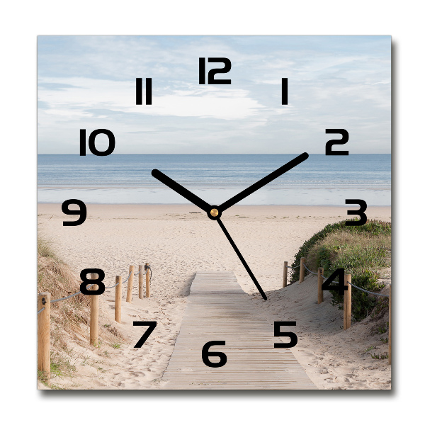 Square kitchen clock Path to the beach