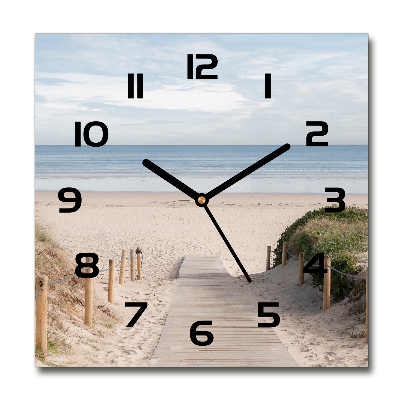 Square kitchen clock Path to the beach