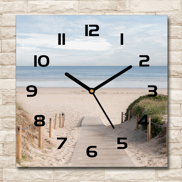 Square kitchen clock Path to the beach