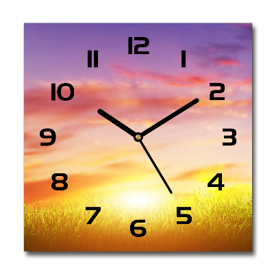 Square kitchen clock Sunset