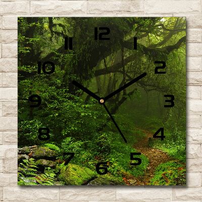 Square glass clock Jungle in Nepal