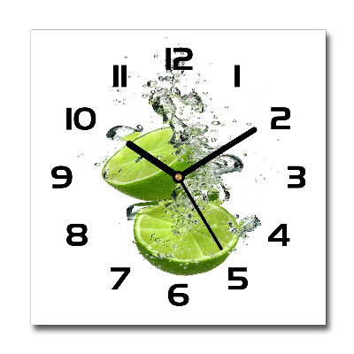 Square wall clock Lime underwater