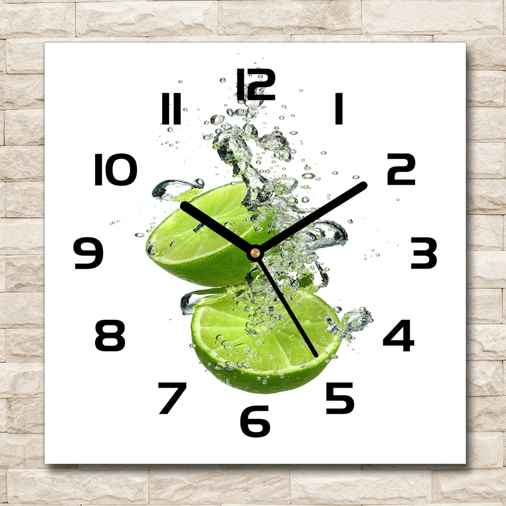 Square wall clock Lime underwater