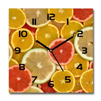 Square wall clock Citrus fruits