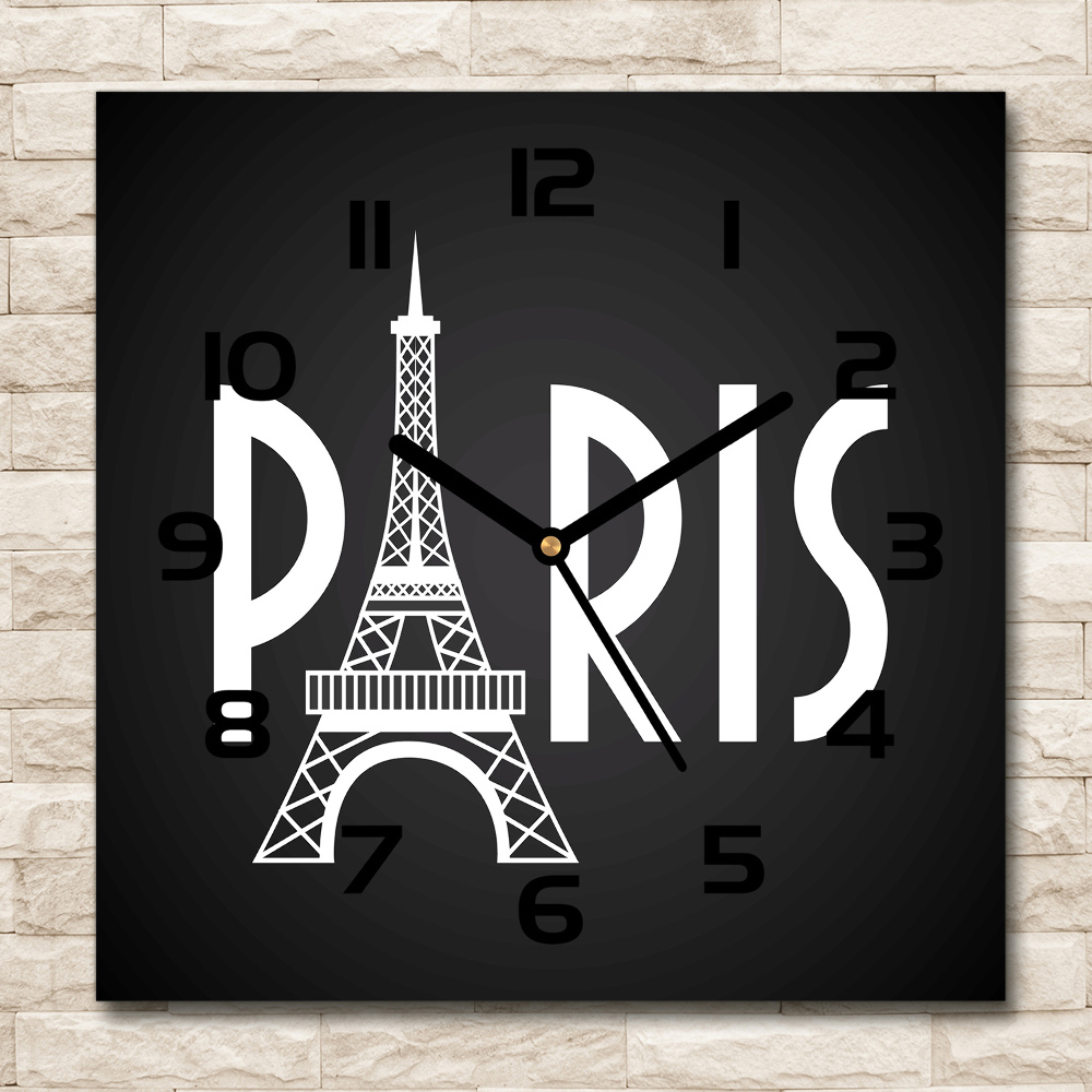 Square wall clock Paris