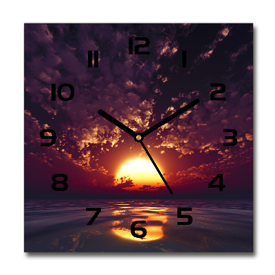 Square wall clock Sunset