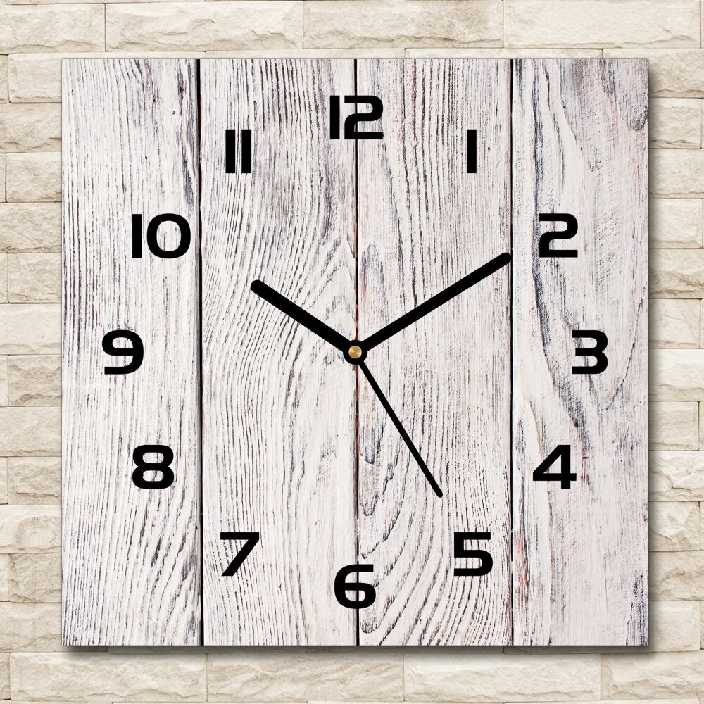 Square wall clock Wooden wall