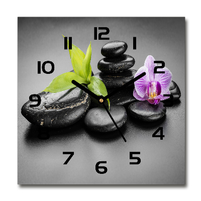 Square wall clock Zen stones