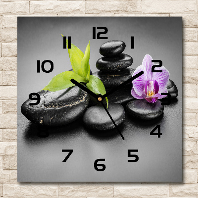 Square wall clock Zen stones