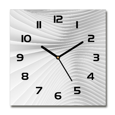 Square glass wall clock Abstraction lines