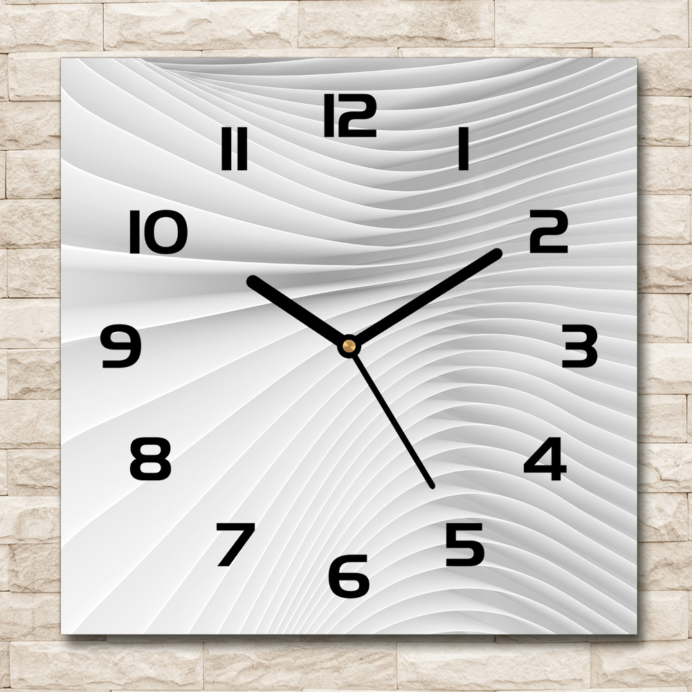 Square glass wall clock Abstraction lines