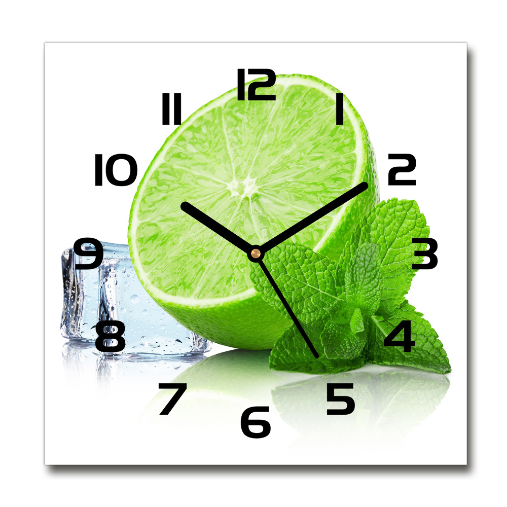 Square wall clock Ice lime