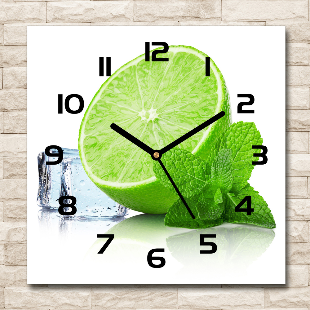 Square wall clock Ice lime