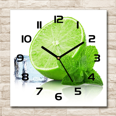 Square wall clock Ice lime