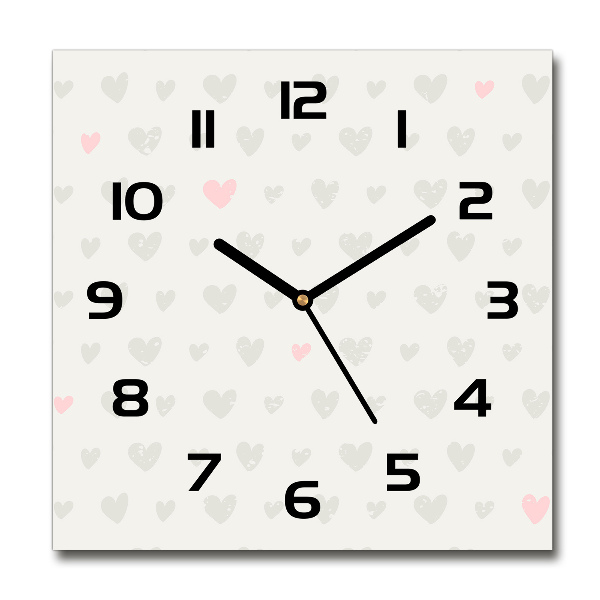 Square kitchen clock Heart background