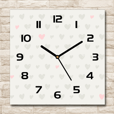 Square kitchen clock Heart background