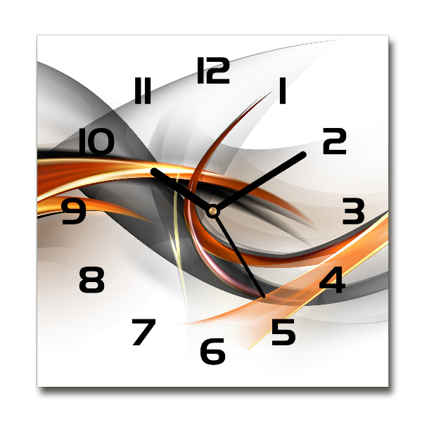 Square wall clock Wave abstraction