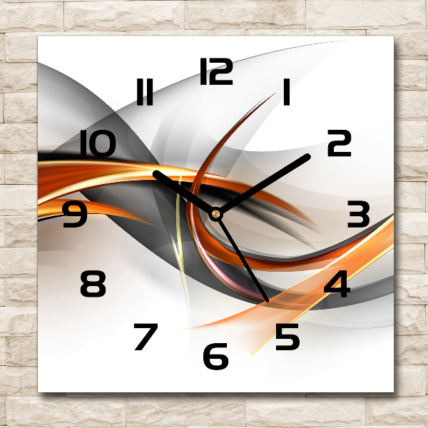 Square wall clock Wave abstraction