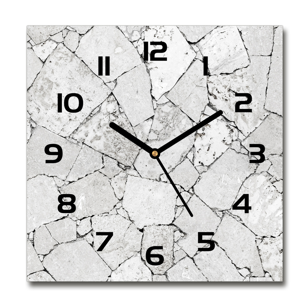 Square kitchen clock Stone wall