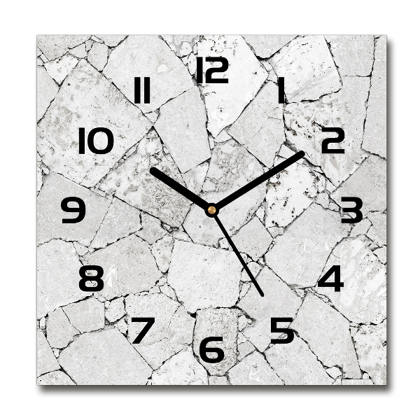 Square kitchen clock Stone wall